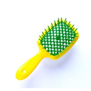 Щетка для волос маленькая желтая с зелеными зубчиками Janeke Superbrush Small  86SP234GIV,17,5x7x3 см