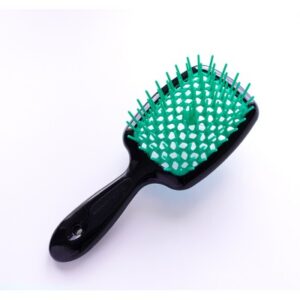 Щетка для волос маленькая черная с бирюзовыми зубчиками Janeke Superbrush Small  71SP234TFF (17,5x7x3 см)
