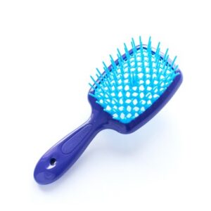 Щетка для волос маленькая фиолетовая с голубыми  зубчиками Janeke Superbrush Small  86SP234VIT,(17,5x7x3 см)